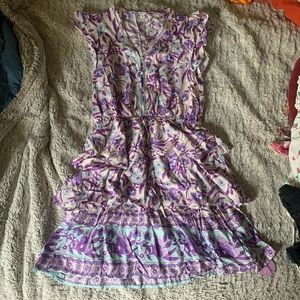 purple flowy dress